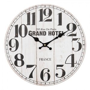 Bílé vintage nástěnné hodiny Grand Hotel – 34x4 cm
