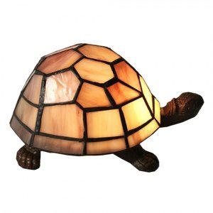 Vitrážová lampa Tiffany Tortoise – 23x14x8 cm