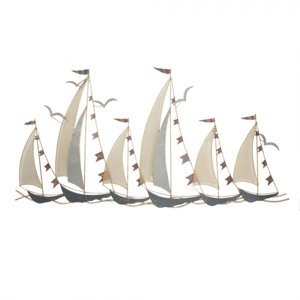 Nástěnná kovová dekorace Boats – 131x4x64 cm