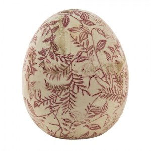 Keramické dekoracní vajícko s kvety Anne-carlijn – 9x12 cm