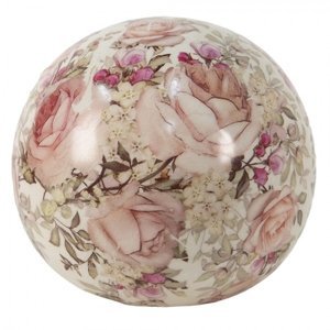 Keramická dekorační koule s růžemi Roses I – 9x8 cm