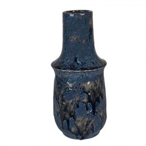 Modrá keramická váza Blue Dotty L – 13x30 cm