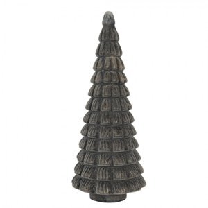 Tmavý dekorační vánoční stromek s patinou – 18x46 cm