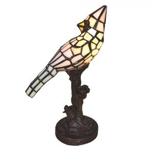Stolní lampa Tiffany White Parrot – 15x12x33 cm