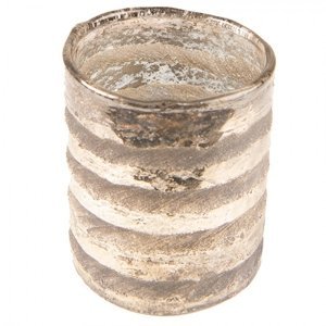 Skleněná čajová svíčka Houder Grey 6*7 cm – 6x7 cm