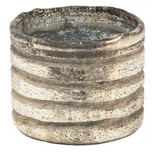 Skleněná čajová svíčka Houder Grey 8*7 cm – 8x7 cm