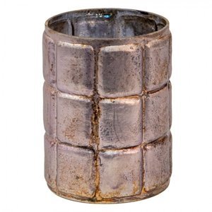 Skleněná čajová svíčka Houder Grey 7*9 cm – 7x9 cm