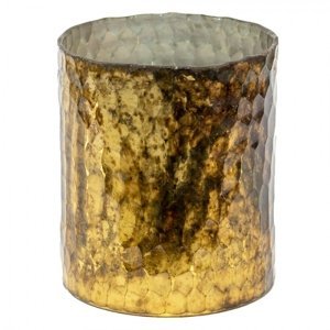 Skleněná čajová svíčka Houder Gold 11*13 cm – 11x13 cm