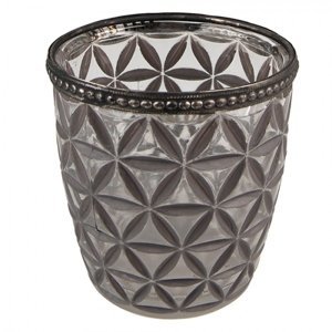 Skleněná čajová svíčka Houder Grey 9*9 cm – 9x9 cm