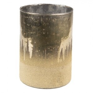 Skleněný stojánek na čajovou svíčku zlatý 10x14 cm – 10x14 cm