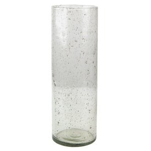 Skleněná transparentní foukaná váza Sandy – 10x30 cm