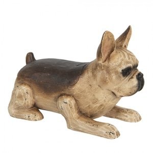 Dekorace psa buldočka s úložným prostorem – 27x13x18 cm
