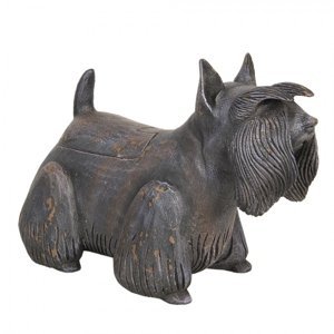 Dřevěná dekorace psa knírače s úložným prostorem – 30x12x20 cm