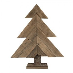 Dřevěný antik dekorační vánoční stromek – 48x10x56 cm
