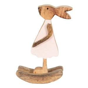 Dřevěná dekorace králíčí dívka v šatičkách M – 14x7x25 cm