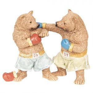 Dekorativní soška boxujících medvědů – 13x5x11 cm
