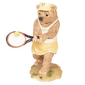 Dekorace Medvěd hrající tenis – 8x7x11 cm