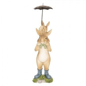Dekorace králíci pod deštníkem – 8x7x25 cm