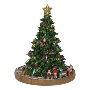 Hrací vánoční stromek s vláčkem – 15x18 cm