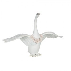 Dekorativní bílá labuť – 40x16x27 cm