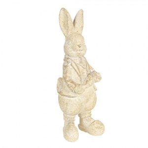 Velikonoční dekorace krémového králíka Métallique – 6x6x13 cm