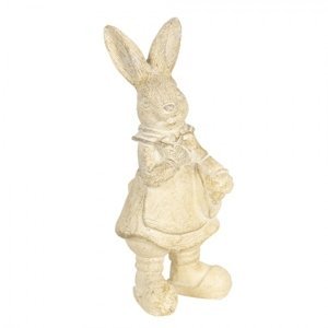 Krémová velikonoční dekorace králíka Métallique – 6x6x13 cm