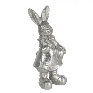 Velikonoční dekorace stříbrného králíka Métallique – 6x6x13 cm