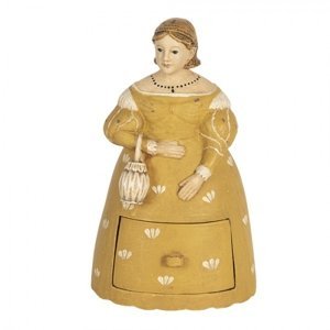 Dekorativní soška ženy v šatech se šuplíčkem – 13x11x20 cm