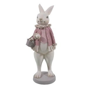 Dekorace králičí dívka s vajíčky – 10x10x25 cm