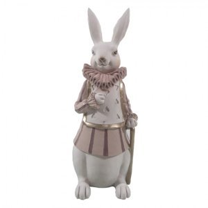 Dekorace králíka s límcem a hůlkou – 11x10x27 cm