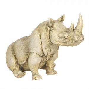 Dekorace nosorožce v antik vzhledu – 27x15x17 cm