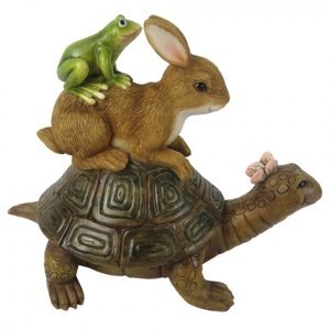 Dekorace želva, králík a žabka – 14x9x11 cm