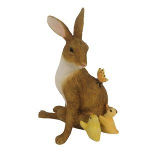 Velikonoční dekorace králíka s kuřátky – 10x7x13 cm