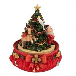 Hrací kolotoč vánoční stromeček se Santou – 12x14 cm