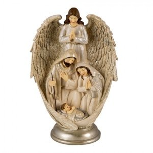 Vánoční betlém s andělem – 17x11x26 cm