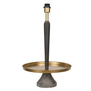 Zlato hnědá dřevěno kovová základna k lampě Vick – 37x61 cm