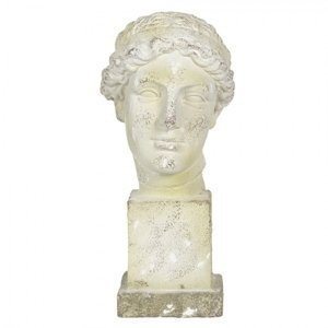 Kameninová antik busta na podstavci Hervé – 30x24x54 cm
