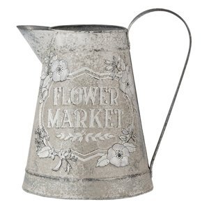 Dekorativní béžový džbán Flower market s patinou – 17x17x23 cm