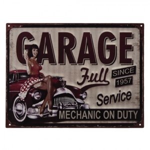 Nástěnná kovová cedule Garage Full – 33x1x25 cm