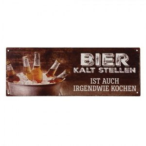 Nástěnná kovová cedule Bier – 36x1x13 cm