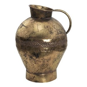 Zlatý antik kovový dekorační džbán Veryl – 27x23x34 cm