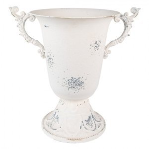 Béžová dekorační plechová váza/ květináč Jessica – 42x28x30 cm