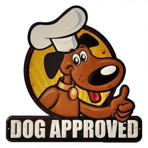 Kovová nástěnná cedule Dog Approved – 50x1x50 cm