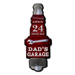 Kovová nástěnná cedule Daďs Garage – 20x1x50 cm