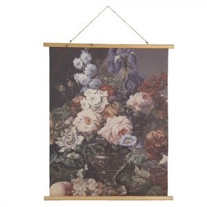 Nástěnný plakát zobracující malbu zátiší květin a ovoce – 80x2x100 cm