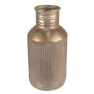 Zlatá antik dekorativní plechová váza – 22x44 cm