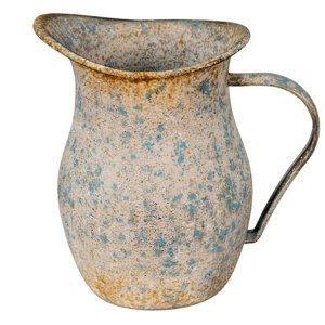 Šedo-modrý kovový dekorační džbán s rezem Lize – 20x14x19 cm