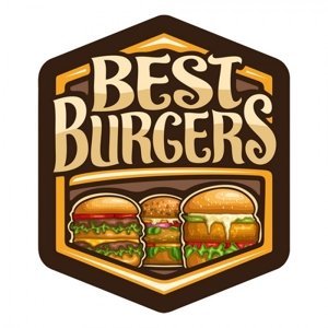 Nástěnná kovová cedule Best Burgers – 38x1x45 cm