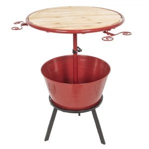 Červený kovový točící stolek – 58x108 cm