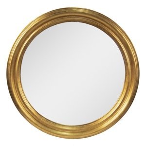 Zlaté nástěnné zrcadlo v dřevěném rámu – 59 cm